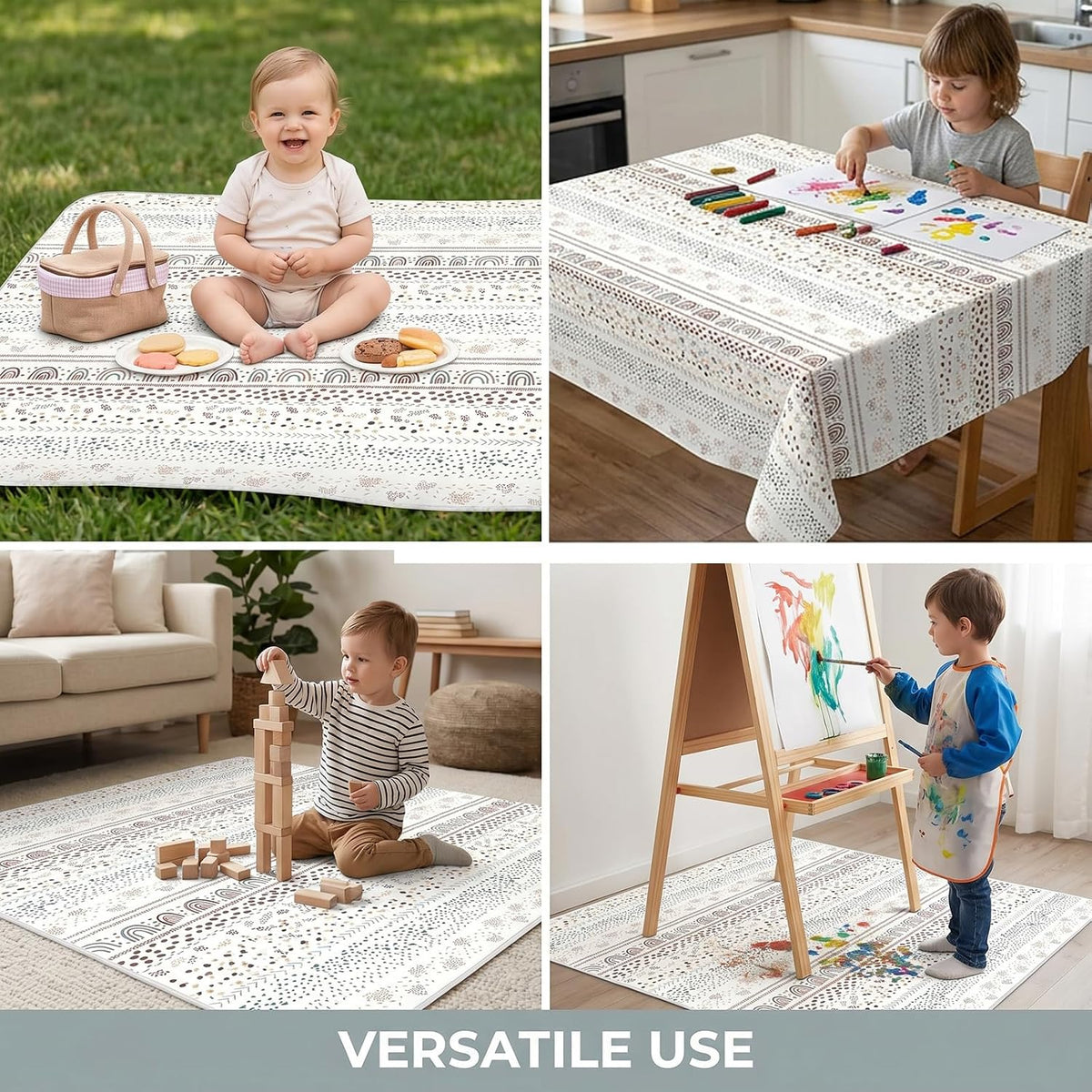 Splash Mat for under High Chair, Waterproof Washable Highchair Splat Mat