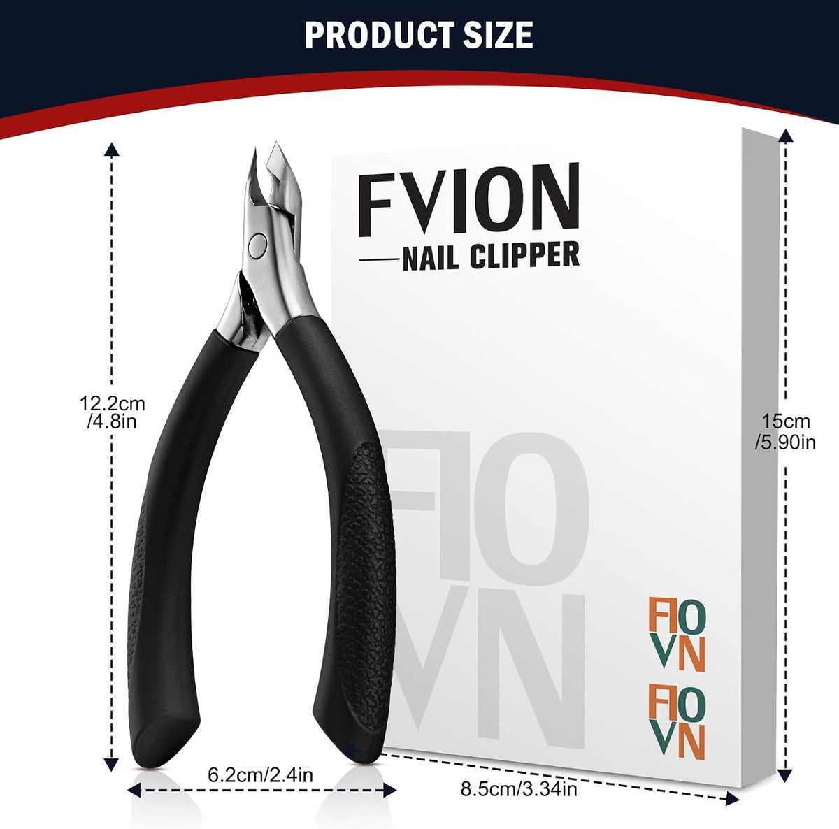 Cuticle Trimmer – Professional Cuticle Clippers, Easy Grip Precision Cuticle Nippers Manicure Tools – Stainless Steel Cuticle Cutter for Nails (5Mm), Black