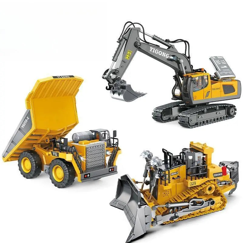 【Akeleo】Rechargeable 1:20 Scale RC Construction Vehicle - Remote Control Dump Truck, Realistic RC Cars, Unisex Kids Toy, Boys' Kids Christmas Gifts, Halloween White Elephant Gift (Note: Not All-Metal)