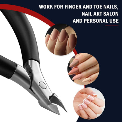 Cuticle Trimmer – Professional Cuticle Clippers, Easy Grip Precision Cuticle Nippers Manicure Tools – Stainless Steel Cuticle Cutter for Nails (5Mm), Black