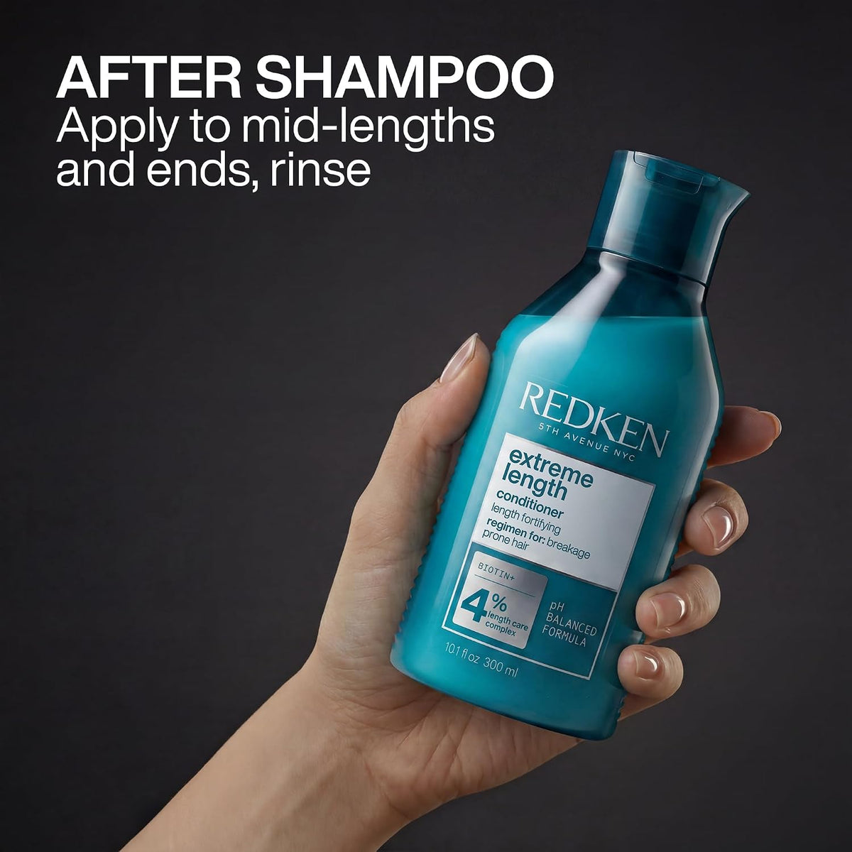 REDKEN Conditioner, Biotin & Castor Seed Oil, for Longer, Stronger Hair, Extreme Length, 300 Ml
