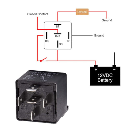 2 PCS Car Relay 12V 40A, 5 Pin Coil, Automotive Relay Contactor Switch