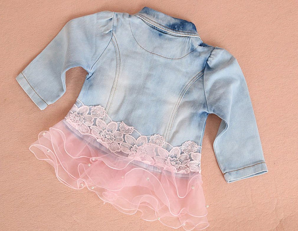 Baby Girls Denim Clothing Sets 3 Pieces Sets T Shirt Denim Jacket and Jeans