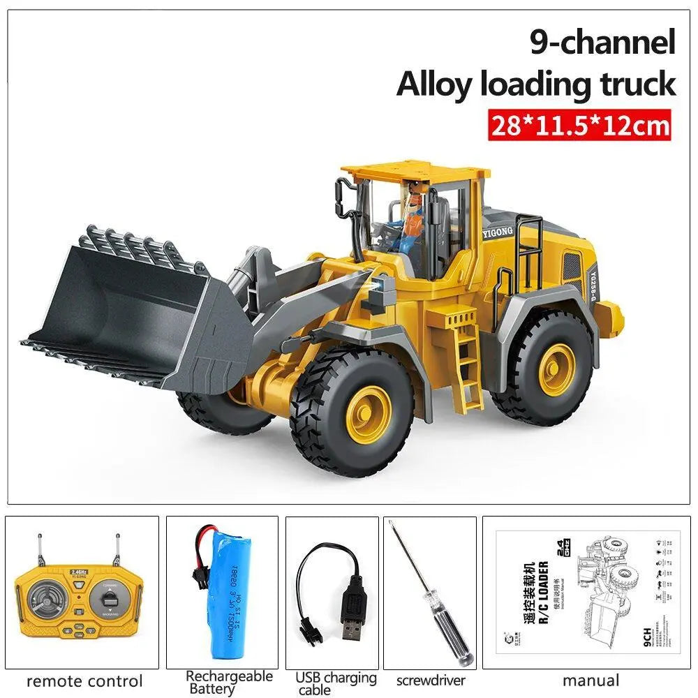 【Akeleo】Rechargeable 1:20 Scale RC Construction Vehicle - Remote Control Dump Truck, Realistic RC Cars, Unisex Kids Toy, Boys' Kids Christmas Gifts, Halloween White Elephant Gift (Note: Not All-Metal)