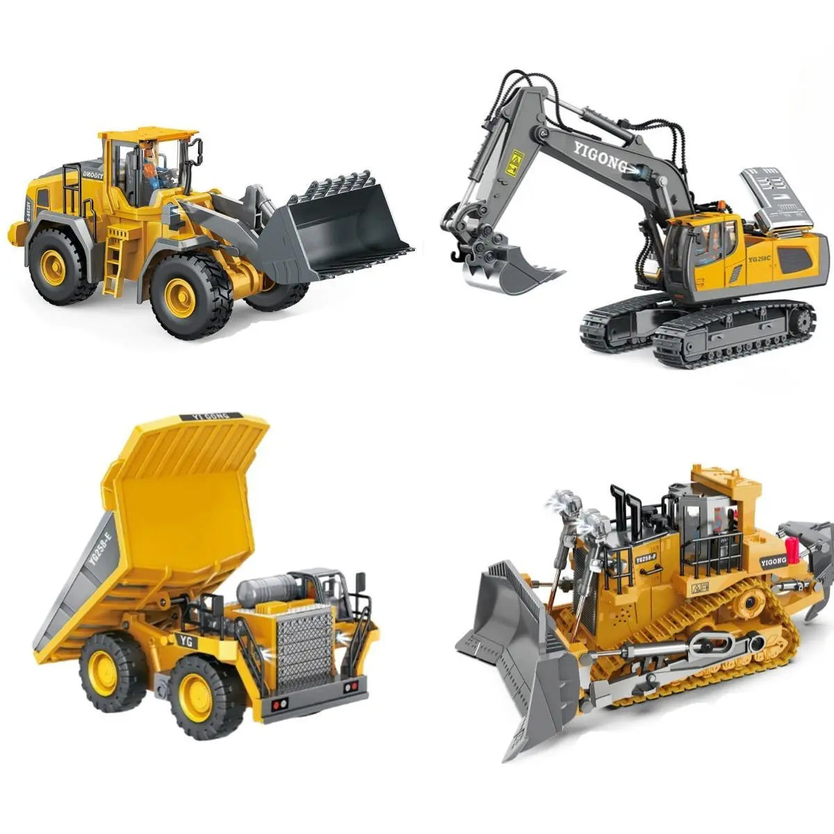 【Akeleo】Rechargeable 1:20 Scale RC Construction Vehicle - Remote Control Dump Truck, Realistic RC Cars, Unisex Kids Toy, Boys' Kids Christmas Gifts, Halloween White Elephant Gift (Note: Not All-Metal)