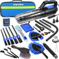 【Tiktokshopstockup】Viewsun 17Pcs Car Cleaning Kit, Pink Car Interior Detailing Kit with High Power Handheld Vacuum, Detailing Brush Set, Windshield Cleaner, Cleaning Gel, Complete Auto Accessories for Women Gift,Summervibes Toolupgrade