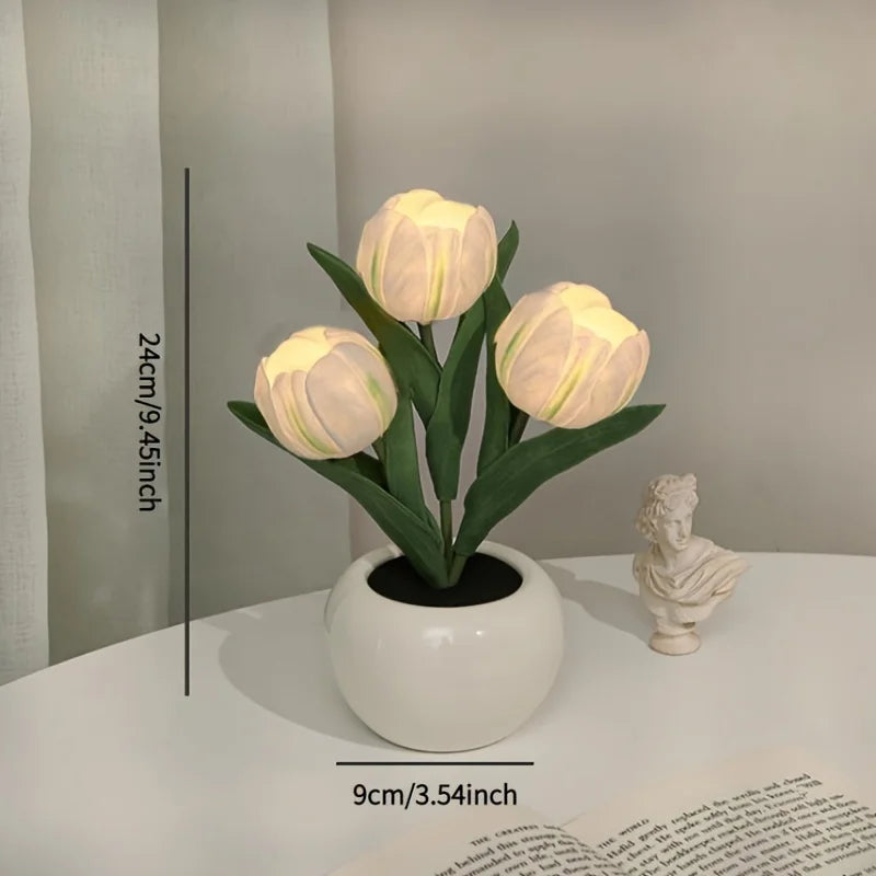 1 PC Tulip LED Night Light, Bedside Bedroom Atmosphere Light, Simulated Bouquet Light, Best Mother'S Day Gift, Birthday Gift