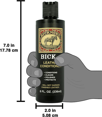 Bick 4 Leather Conditioner 8 Oz - Best since 1882 - Cleaner & Conditioner - Restore Polish & Protect All Smooth Finished Leathers