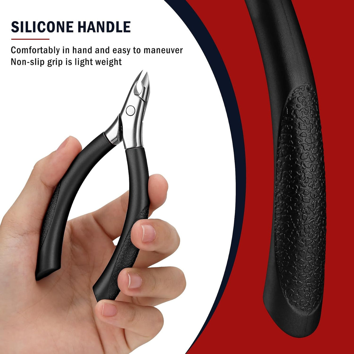 Cuticle Trimmer – Professional Cuticle Clippers, Easy Grip Precision Cuticle Nippers Manicure Tools – Stainless Steel Cuticle Cutter for Nails (5Mm), Black