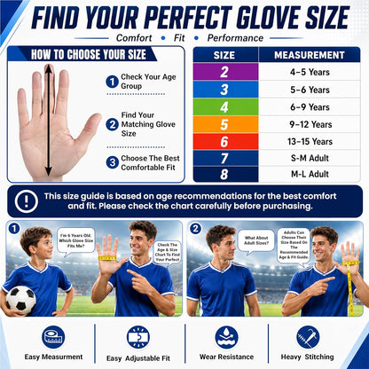 Football Goalkeeper Gloves for Boys Kids Youth with Super Grip