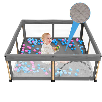 G TALECO GEAR Foldable Collapsible Portable Safety Playpen Play Yard (50"X50") with Mat, Breathable Gate, 50 Ocean Balls for Babies, Toddlers & Parents