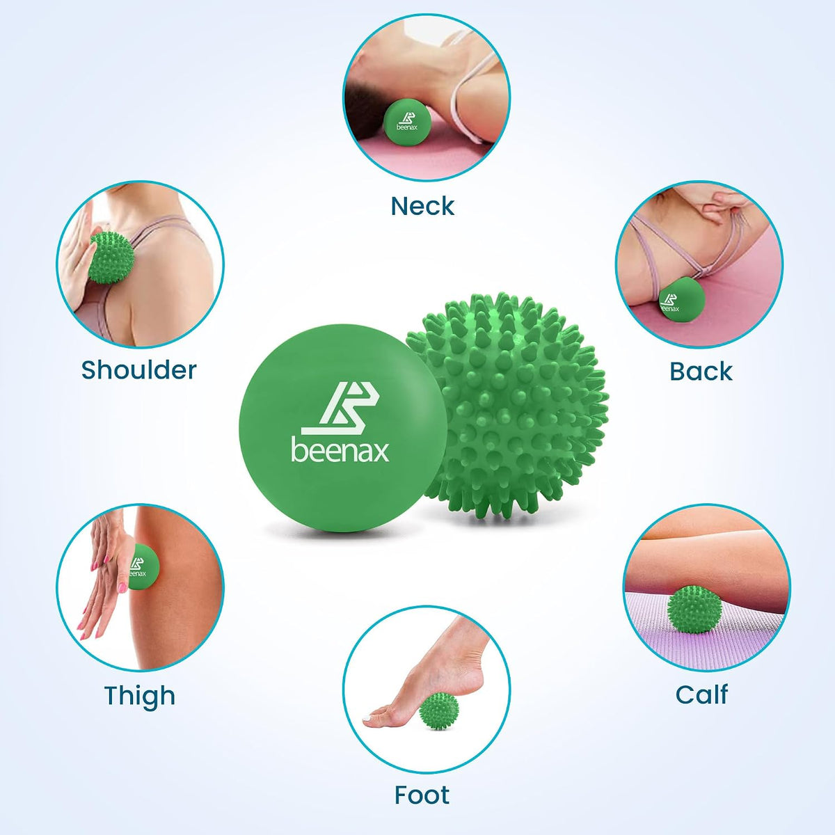 Lacrosse & Hard Spiky Massage Ball Set - Trigger Point & Deep Tissue