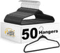 Quality Suit Hangers 50-Pack, Non-Velvet Plastic Hangers for Clothes Ultra Thin Space Saving 360 Degree Swivel Hook Strong and Durable Clothes Hangers Hold Up-To 10 Lbs, for Coats, Pants (Black, 50)