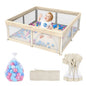 G TALECO GEAR Foldable Collapsible Portable Safety Playpen Play Yard (50"X50") with Mat, Breathable Gate, 50 Ocean Balls for Babies, Toddlers & Parents