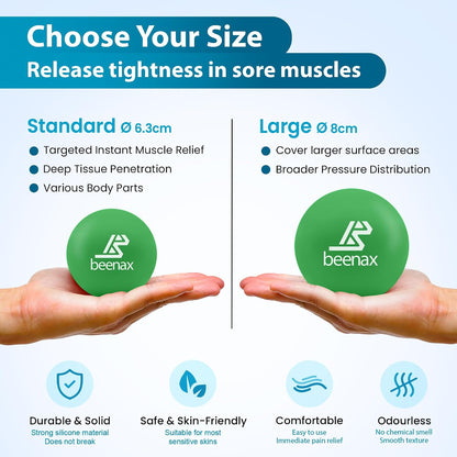 Lacrosse & Hard Spiky Massage Ball Set - Trigger Point & Deep Tissue