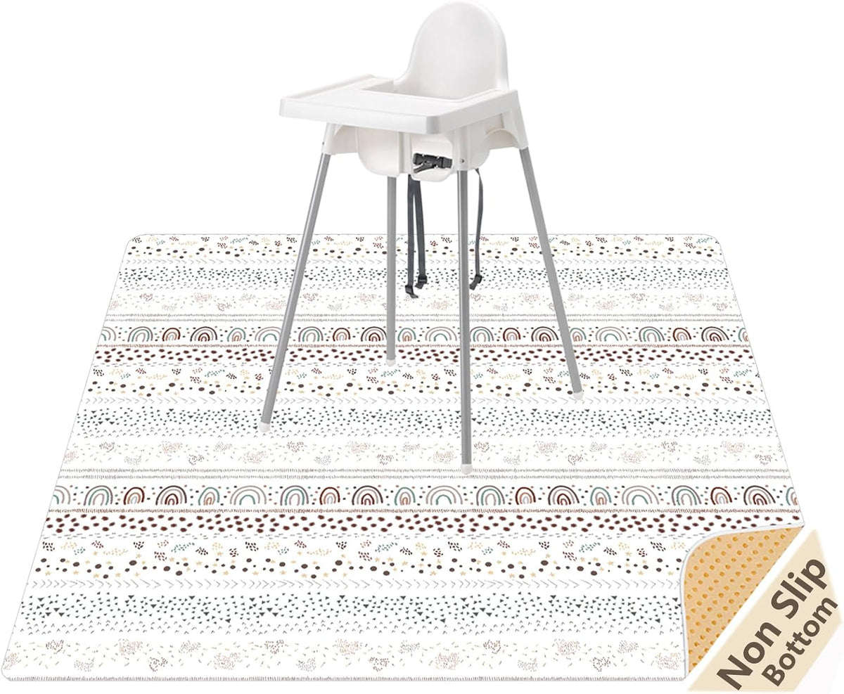Splash Mat for under High Chair, Waterproof Washable Highchair Splat Mat