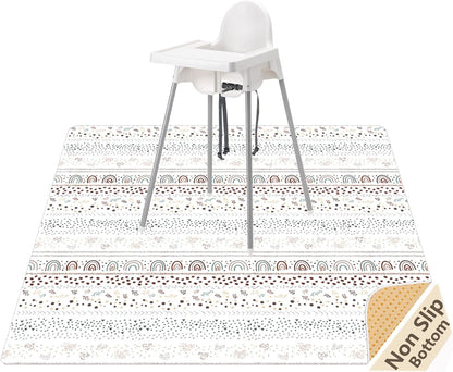 Splash Mat for under High Chair, Waterproof Washable Highchair Splat Mat