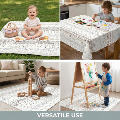 Splash Mat for under High Chair, Waterproof Washable Highchair Splat Mat