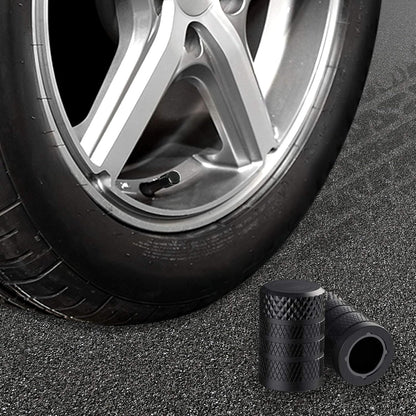 Tire Valve Stem Caps, Black, 4 Pcs/Pack, Anodized Aluminium Tire Valve Cap Set, Corrosion Resistant, Universal Stem Covers for Cars Trucks Motorcycles Suvs and Bikes (Black)