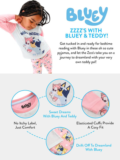 Pyjamas | Night Night Long Sleeve Girls Pyjamas | Girls' Pyjama Sets | Ages 18 Months to 8 Years