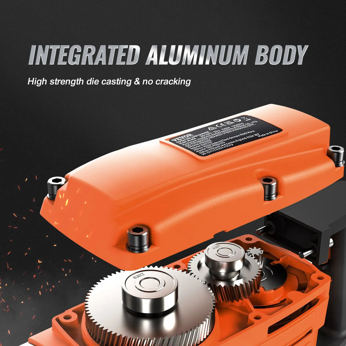 【Toolupgrade】Vevor Heavy Duty Impact Drill Demolition Jackhammer Work Tool Set - 2000W 110V Ready Power, Aluminum Body, 2/4/6 Drill Bits, 360°C Swiveling Front Handle, Cooling System, Gloves Included, for Construction Concrete Breaking, Chimney Work
