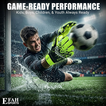 Football Goalkeeper Gloves for Boys Kids Youth with Super Grip