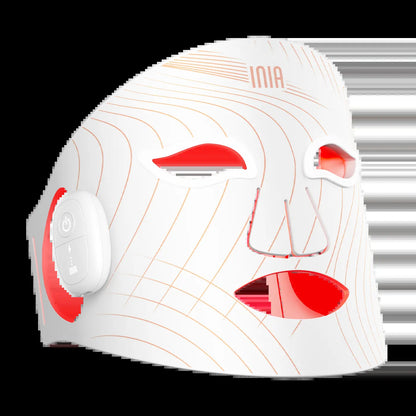 INIA GLOW Wireless LED Red Light Therapy Mask - Rechargeable Battery, Included Batteries, 2-Year Warranty, Portable, for At-Home Skincare & Summer Travel, Targets Eyes, Supports Glowup (Facial Beauty Device), Adults,Back to School,Back to School Haul