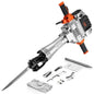 【Toolupgrade】Vevor Heavy Duty Impact Drill Demolition Jackhammer Work Tool Set - 2000W 110V Ready Power, Aluminum Body, 2/4/6 Drill Bits, 360°C Swiveling Front Handle, Cooling System, Gloves Included, for Construction Concrete Breaking, Chimney Work