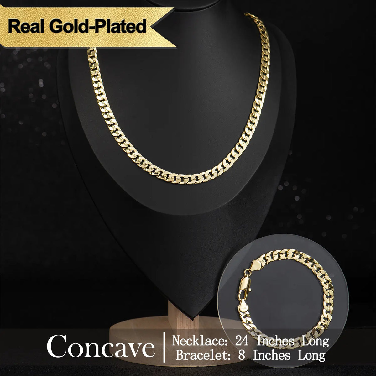 Holylegend Crazy Sale 14K Real Gold-Plated Cuban & Figaro & Rope Set, Bracelet, Necklace - 8Mm/10Mm Wide, High Quality Jewelry,Jewelry Set,Father'S Day Gift