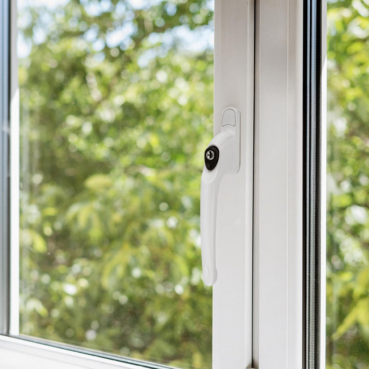 PVC Window Handles for Upvc Windows - Handle for Upvc Windows and Double Glazing (8, White with Black Button)