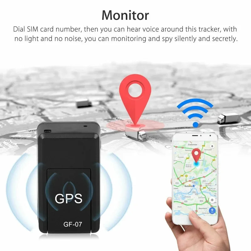 1/2/3Pcs Car Mini GPS Tracker Anti-Theft Locator Real Time Tracking SIM Positioner Magnetic Mount Anti-Theft Tracker GF-07
