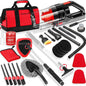 【Tiktokshopstockup】Viewsun 17Pcs Car Cleaning Kit, Pink Car Interior Detailing Kit with High Power Handheld Vacuum, Detailing Brush Set, Windshield Cleaner, Cleaning Gel, Complete Auto Accessories for Women Gift,Summervibes Toolupgrade
