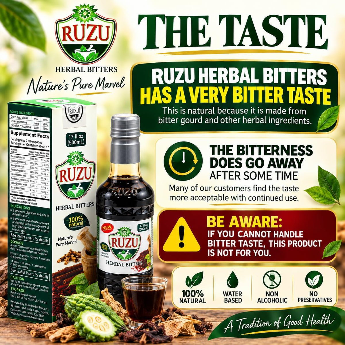 Ruzu Herbal Bitters 500ml