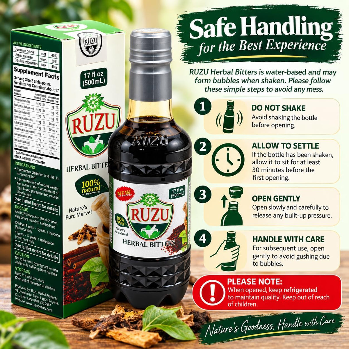 Ruzu Herbal Bitters 500ml