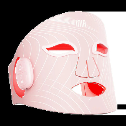 INIA GLOW Wireless LED Red Light Therapy Mask - Rechargeable Battery, Included Batteries, 2-Year Warranty, Portable, for At-Home Skincare & Summer Travel, Targets Eyes, Supports Glowup (Facial Beauty Device), Adults,Back to School,Back to School Haul