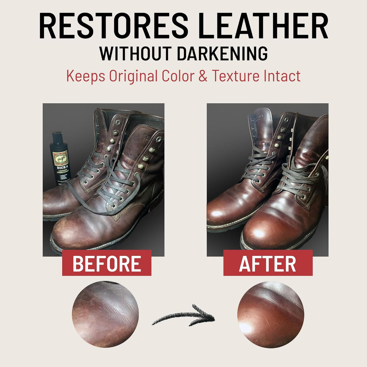 Bick 4 Leather Conditioner 8 Oz - Best since 1882 - Cleaner & Conditioner - Restore Polish & Protect All Smooth Finished Leathers
