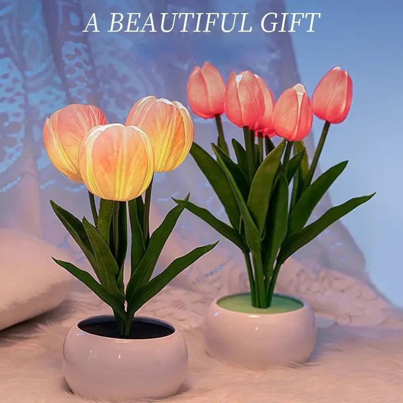 1 PC Tulip LED Night Light, Bedside Bedroom Atmosphere Light, Simulated Bouquet Light, Best Mother'S Day Gift, Birthday Gift