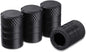 Tire Valve Stem Caps, Black, 4 Pcs/Pack, Anodized Aluminium Tire Valve Cap Set, Corrosion Resistant, Universal Stem Covers for Cars Trucks Motorcycles Suvs and Bikes (Black)
