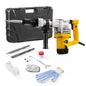 【Toolupgrade】Vevor Heavy Duty Impact Drill Demolition Jackhammer Work Tool Set - 2000W 110V Ready Power, Aluminum Body, 2/4/6 Drill Bits, 360°C Swiveling Front Handle, Cooling System, Gloves Included, for Construction Concrete Breaking, Chimney Work