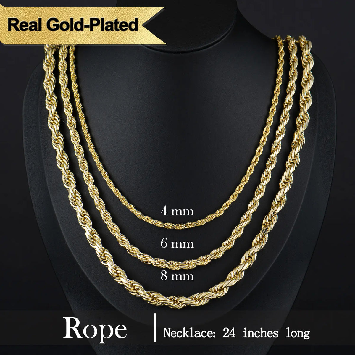 Holylegend Crazy Sale 14K Real Gold-Plated Cuban & Figaro & Rope Set, Bracelet, Necklace - 8Mm/10Mm Wide, High Quality Jewelry,Jewelry Set,Father'S Day Gift