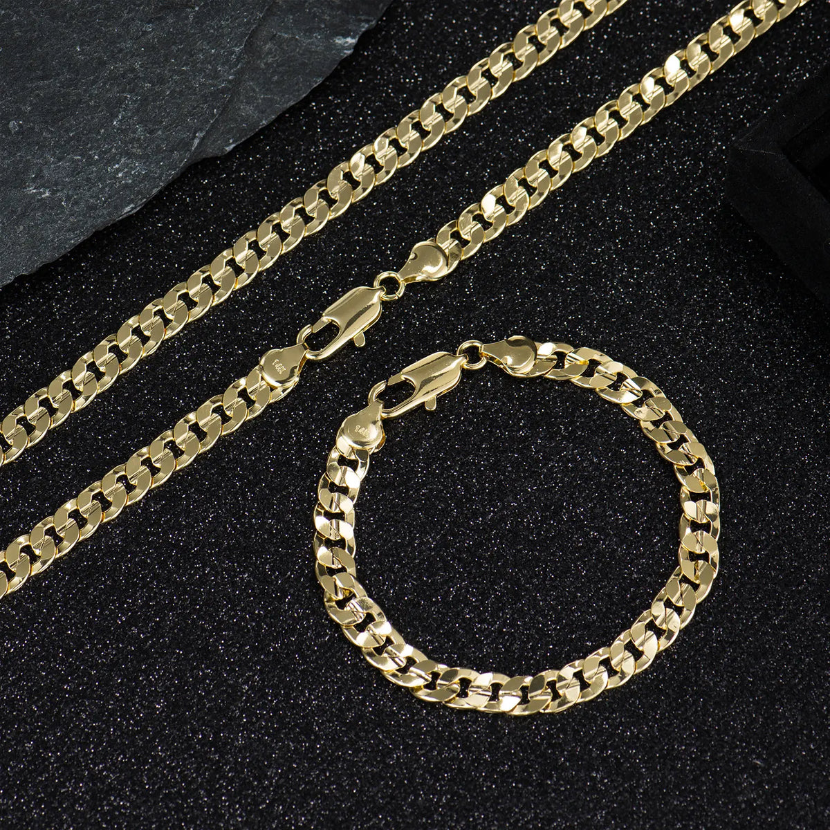 Holylegend Crazy Sale 14K Real Gold-Plated Cuban & Figaro & Rope Set, Bracelet, Necklace - 8Mm/10Mm Wide, High Quality Jewelry,Jewelry Set,Father'S Day Gift