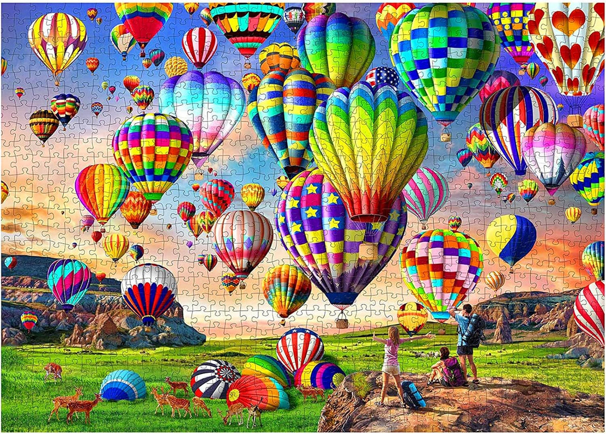 Jigsaw Puzzles 1000 Pieces for Adults Hot Air Balloon Puzzle Educational Games Home Decoration Puzzle (27.56" X 19.69")…