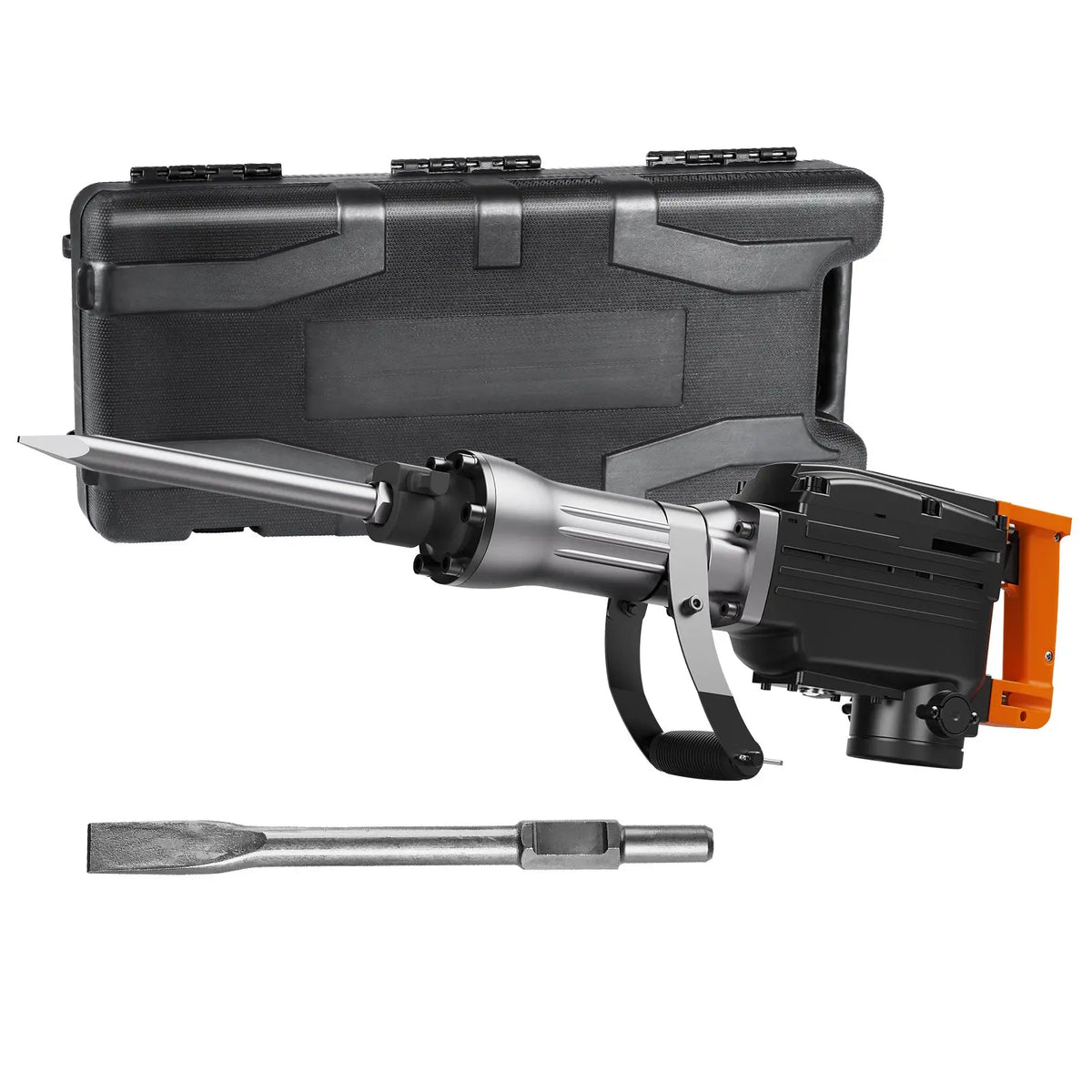 【Toolupgrade】Vevor Heavy Duty Impact Drill Demolition Jackhammer Work Tool Set - 2000W 110V Ready Power, Aluminum Body, 2/4/6 Drill Bits, 360°C Swiveling Front Handle, Cooling System, Gloves Included, for Construction Concrete Breaking, Chimney Work