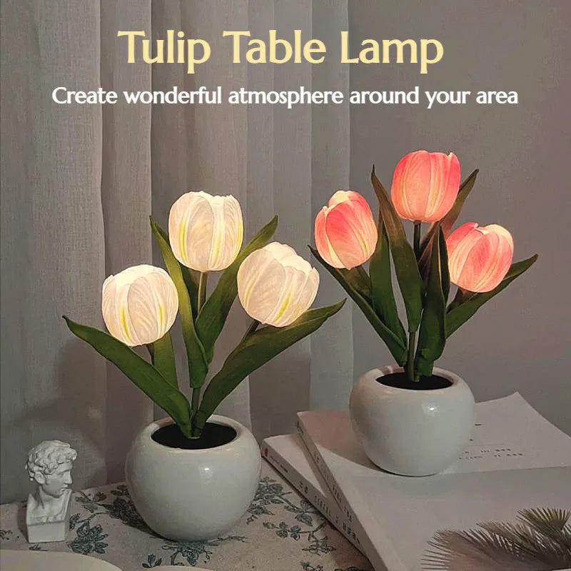 1 PC Tulip LED Night Light, Bedside Bedroom Atmosphere Light, Simulated Bouquet Light, Best Mother'S Day Gift, Birthday Gift