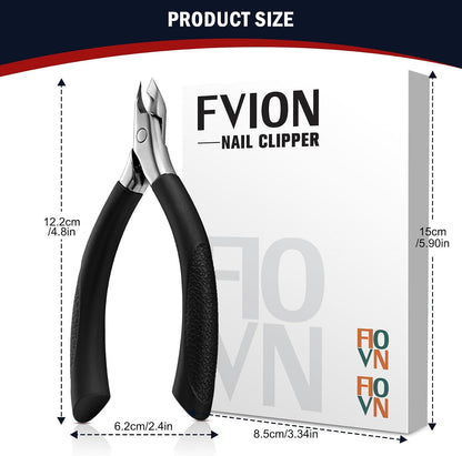 Cuticle Trimmer – Professional Cuticle Clippers, Easy Grip Precision Cuticle Nippers Manicure Tools – Stainless Steel Cuticle Cutter for Nails (5Mm), Black