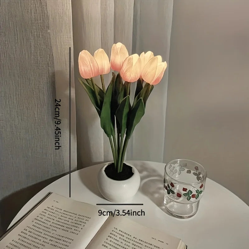 1 PC Tulip LED Night Light, Bedside Bedroom Atmosphere Light, Simulated Bouquet Light, Best Mother'S Day Gift, Birthday Gift