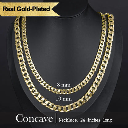 Holylegend Crazy Sale 14K Real Gold-Plated Cuban & Figaro & Rope Set, Bracelet, Necklace - 8Mm/10Mm Wide, High Quality Jewelry,Jewelry Set,Father'S Day Gift