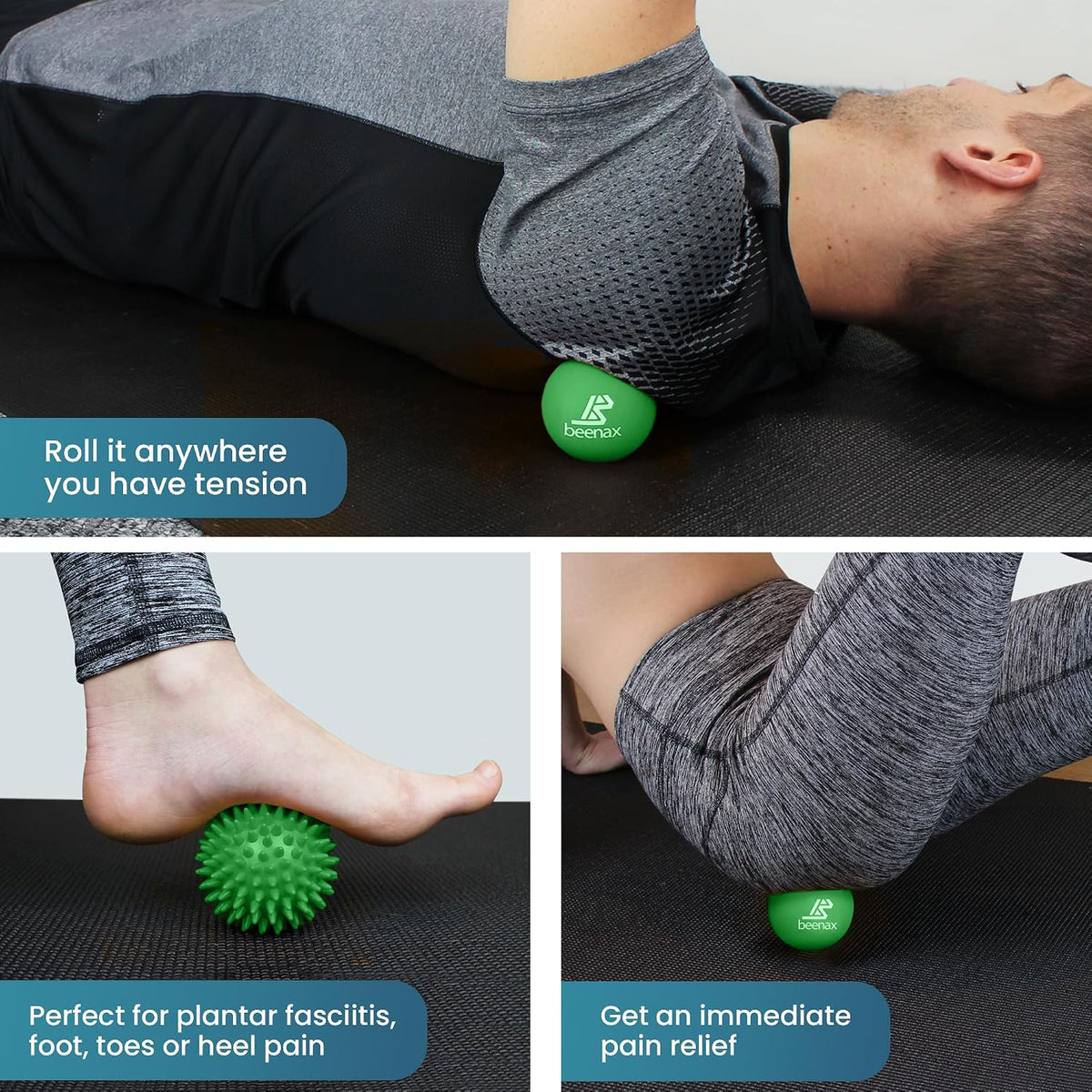 Lacrosse & Hard Spiky Massage Ball Set - Trigger Point & Deep Tissue