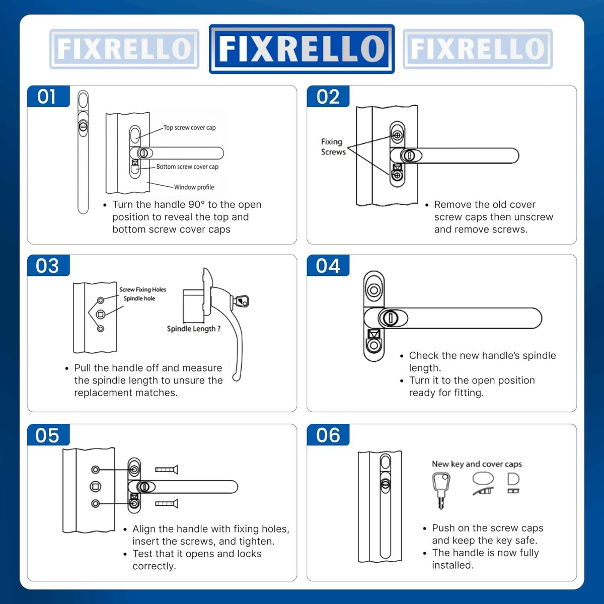 PVC Window Handles for Upvc Windows - Handle for Upvc Windows and Double Glazing (8, White with Black Button)