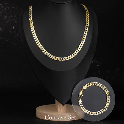 Holylegend Crazy Sale 14K Real Gold-Plated Cuban & Figaro & Rope Set, Bracelet, Necklace - 8Mm/10Mm Wide, High Quality Jewelry,Jewelry Set,Father'S Day Gift